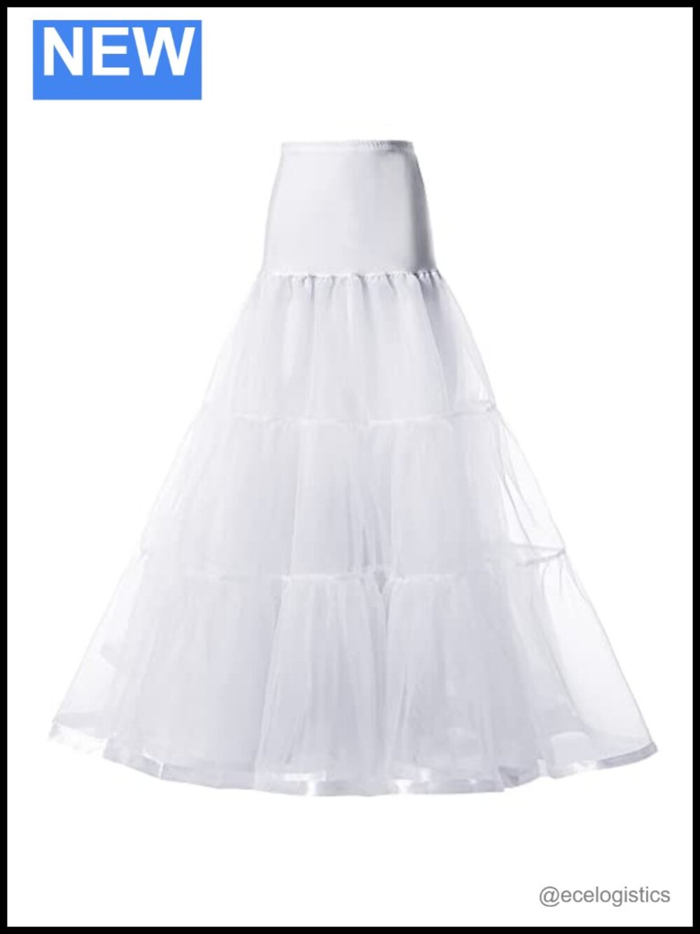 Vintage 1950s Puffy Petticoat Half Slip Skirt Stretchy Waist Crinoline for